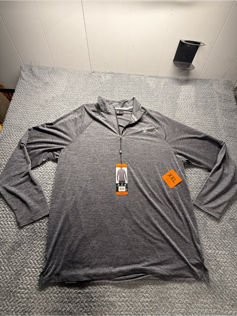 Spyder Men's Heather Gray Long-Sleeve Quarter-Zip Performance Top
